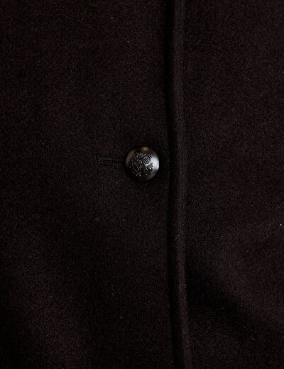 Veste droite courte col classique noir femme