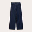 Jeans wide leg taille haute denim blue black femme