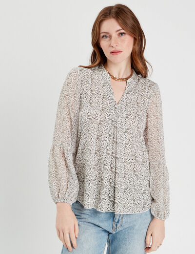 Blouse manches longues vert kaki femme