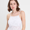 Débardeur ajusté cropped col montant blanc femme