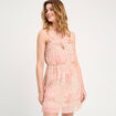 Robe évasée volants blanc femme