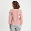 Pull ajouré manches longues rose pastel femme