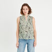 Blouse sans manches bleu femme