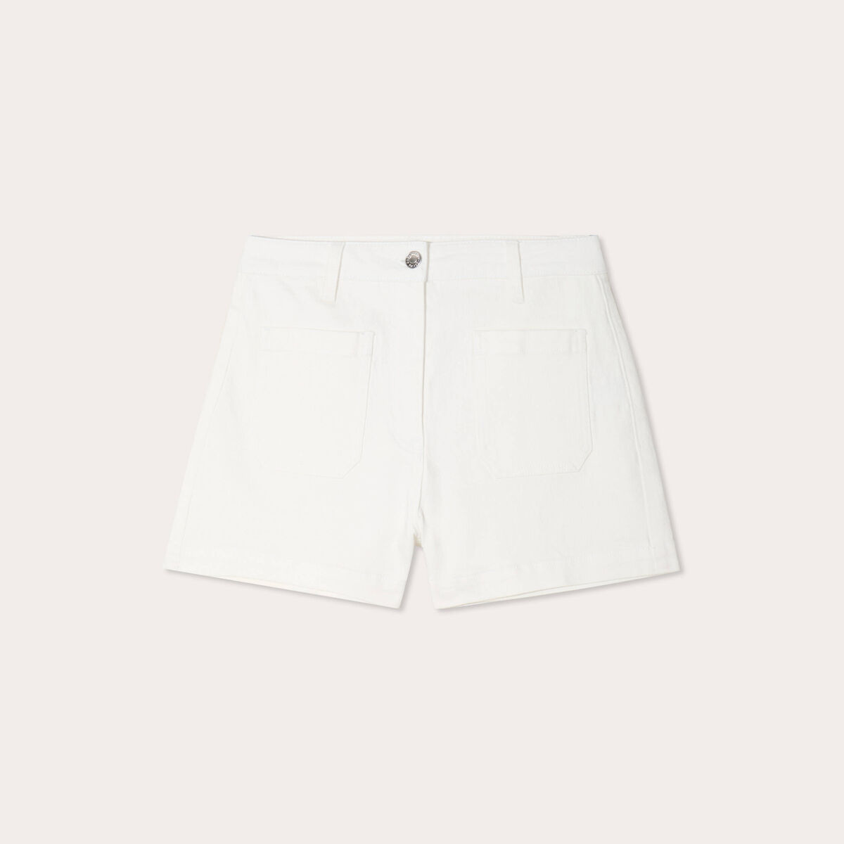 Short en jean droit blanc femme