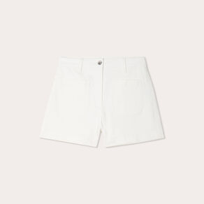 Short en jean droit blanc femme