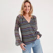 Blouse manches longues noir femme