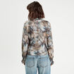 T-shirt col montant gris femme