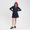 Robe droite courte col v en jean denim brut femme
