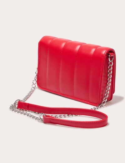 Sac matelassé avec chaîne rouge fluo femme
