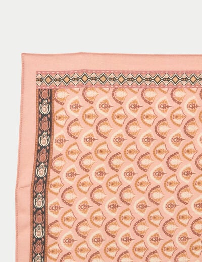Foulard satin&eacute; soyeux vieux rose femme