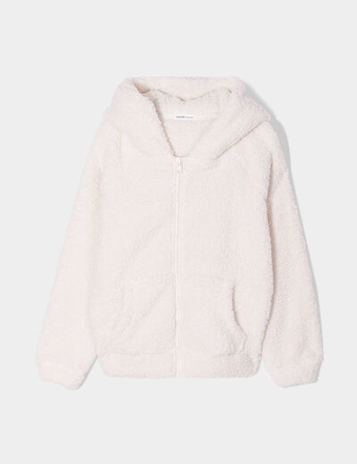 Sweat à capuche ecru femme
