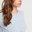 Gilet boutonné manches longues denim snow gris femme