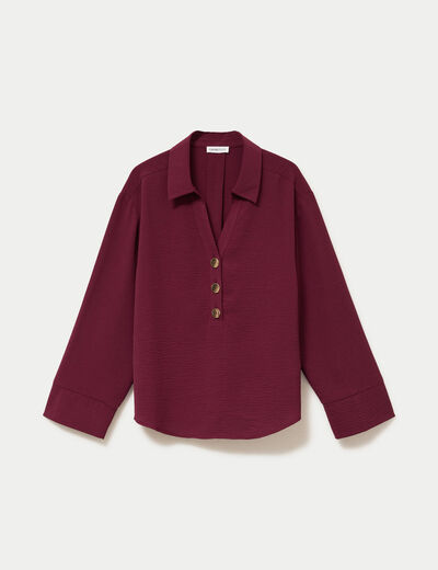 Blouse manches longues bordeaux femme