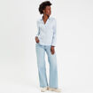 Chemise manches longues bleu ciel femme
