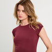 T-shirt manches courtes violet foncé femme