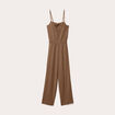 Combinaison large longue stretch marron femme