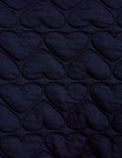 Gilet droit col v manches longues bleu marine femme