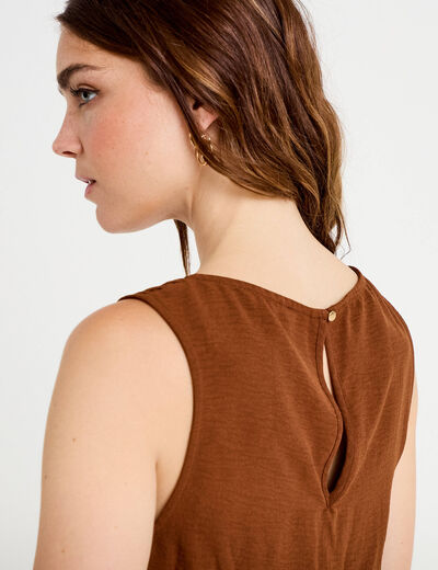 Combinaison large sans manches col rond marron femme