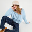 Gilet manches longues bleu ciel femme