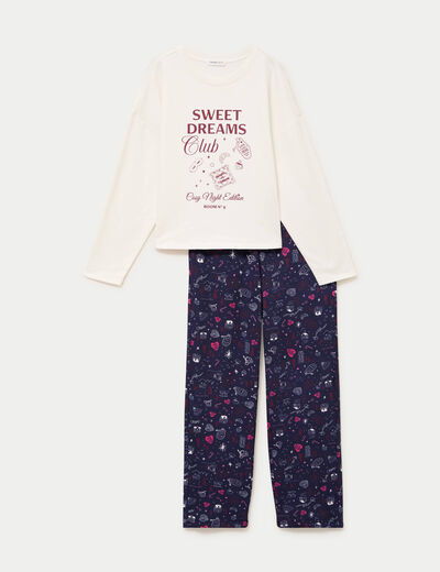 Lot de 2 pyjamas manches longues bleu femme