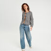 Blouse nouée manches longues blanc femme