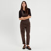 Salopette droite en jean marron foncé femme