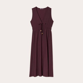 robe midi evasee sans manches prune femme Robe midi évasée sans manches prune femme