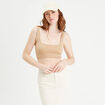 D&eacute;bardeur cropped c&ocirc;tel&eacute; beige femme