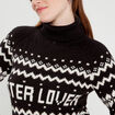 Pull avec col roulé noir femme