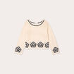 Pull effet crochet beige femme