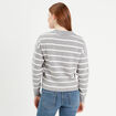 Pull manches longues col polo gris clair femme