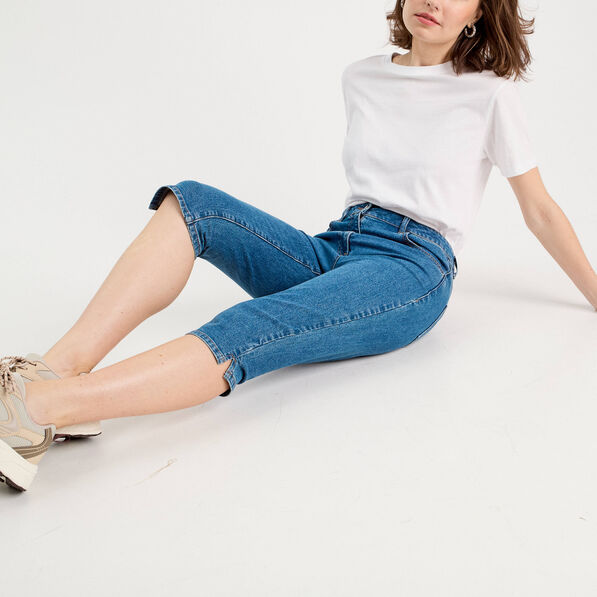 Jeans capri denim stone femme