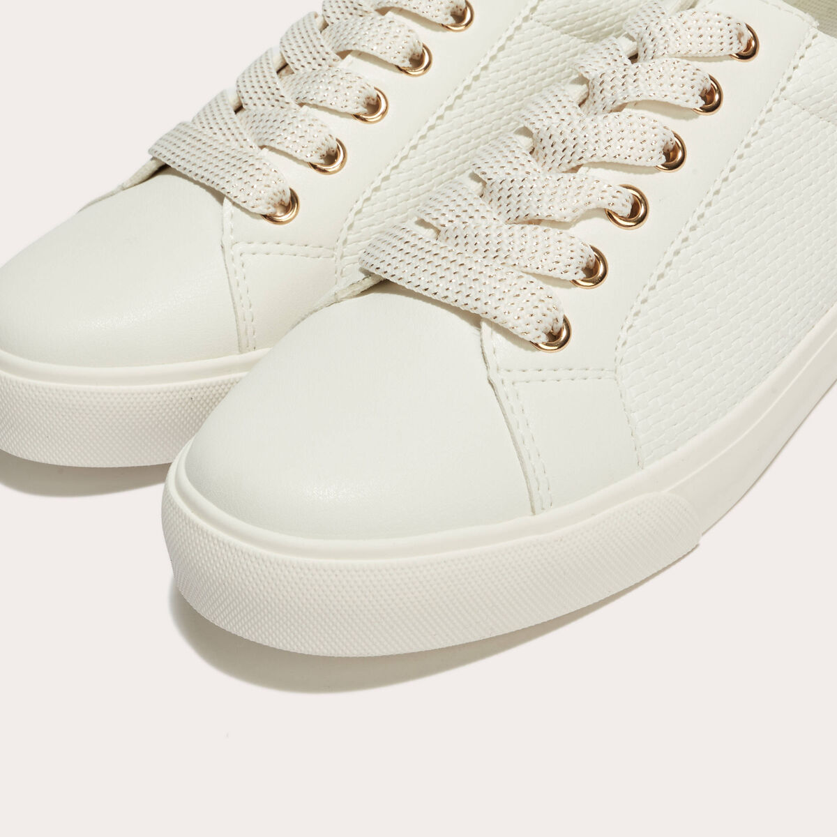 Baskets à lacets blanc femme