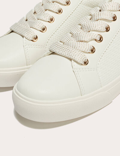 Baskets à lacets blanc femme