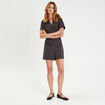 Combishort ceinturée zippée gris femme