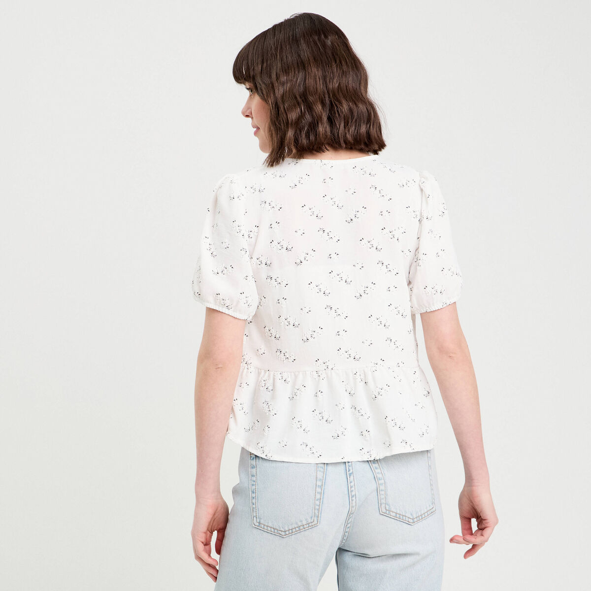 Blouse noeuds devant blanc femme