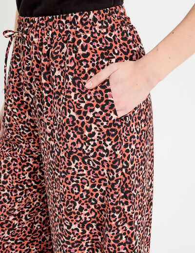 Pantalon fluide rouge femme