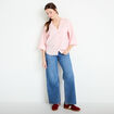 Blouse col V manches 3/4 rose clair femme