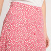 Jupe midi droite boutonnée rose femme