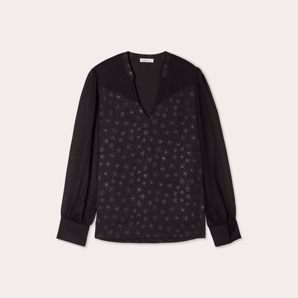 Blouse manches longues noir femme