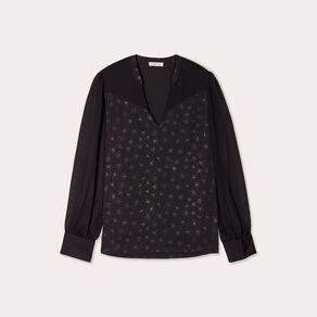 Blouse manches longues noir femme
