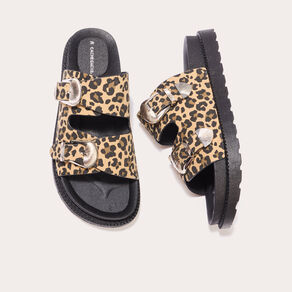 Sandales crantées marron femme