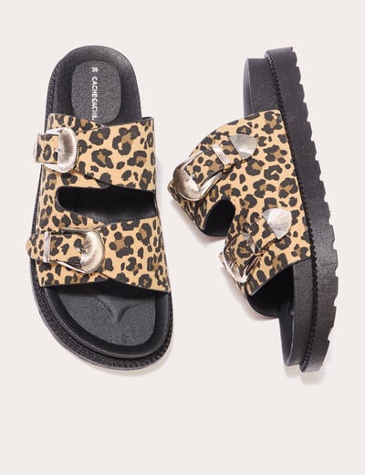 Sandales crantées marron femme