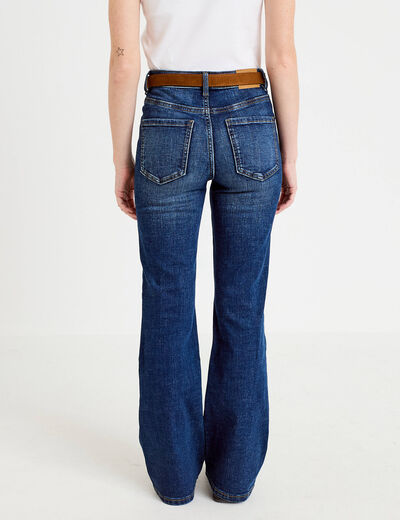 Jean bootcut avec ceinture amovible denim stone femme