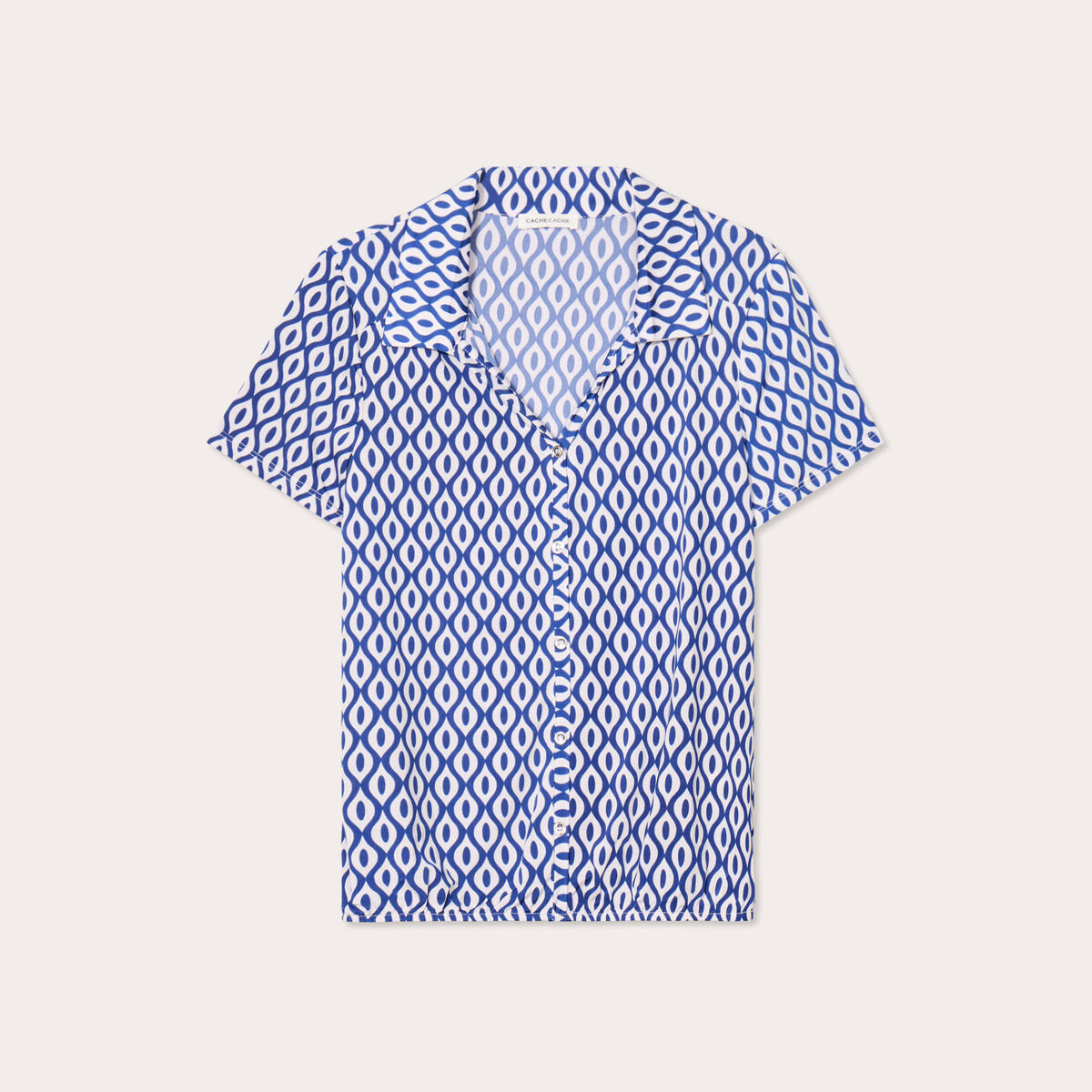 Blouse manches courtes bleu electrique femme