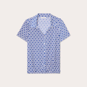 Blouse manches courtes bleu electrique femme