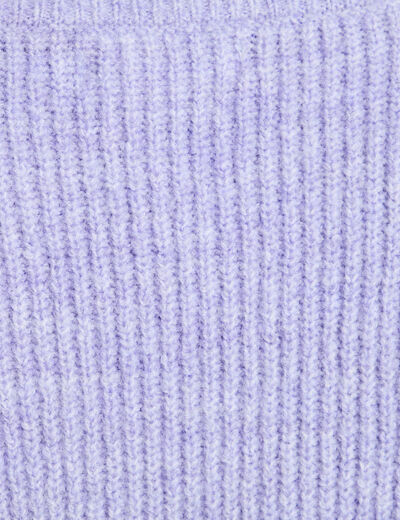 Pull avec col en V mauve femme