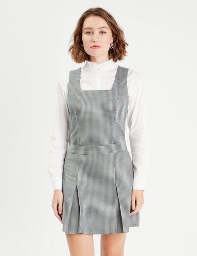 Robe évasée encolure carrée blanc femme