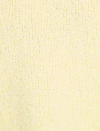 Pull manches courtes jaune clair femme