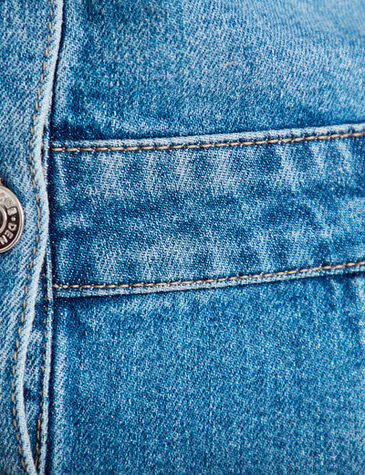 Combinaison manches courtes denim double stone femme